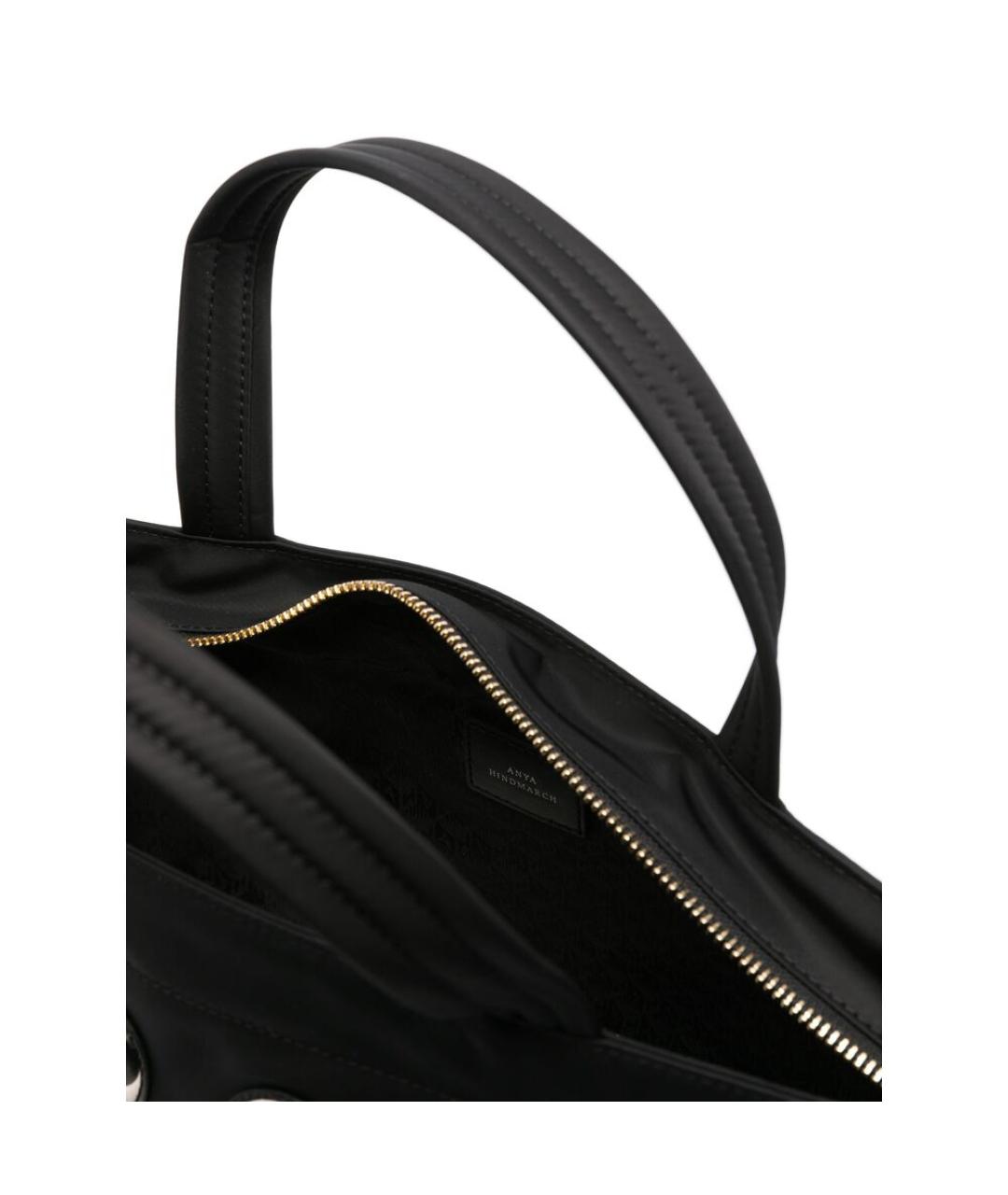 ANYA HINDMARCH Черная тканевая сумка тоут, фото 4