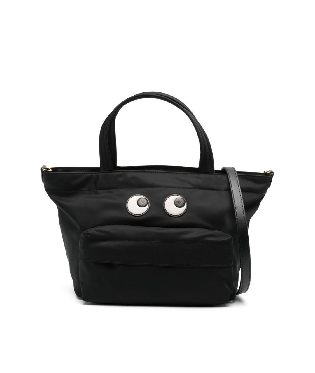 ANYA HINDMARCH Черная тканевая сумка тоут, фото 1