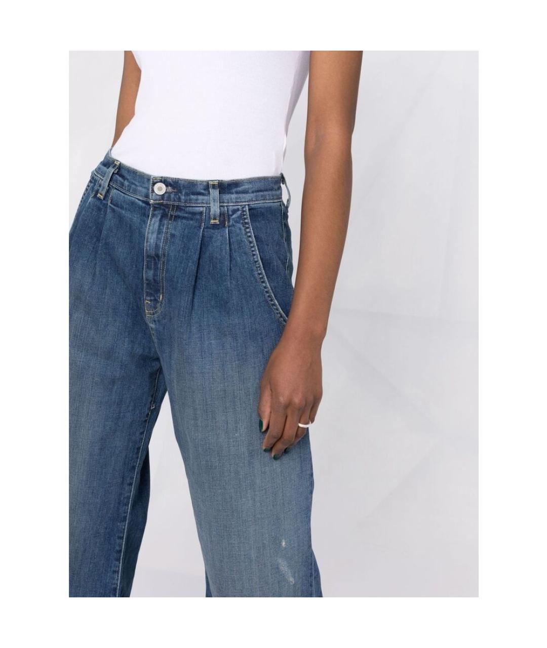 NILI LOTAN Синие хлопковые прямые джинсы, фото 3