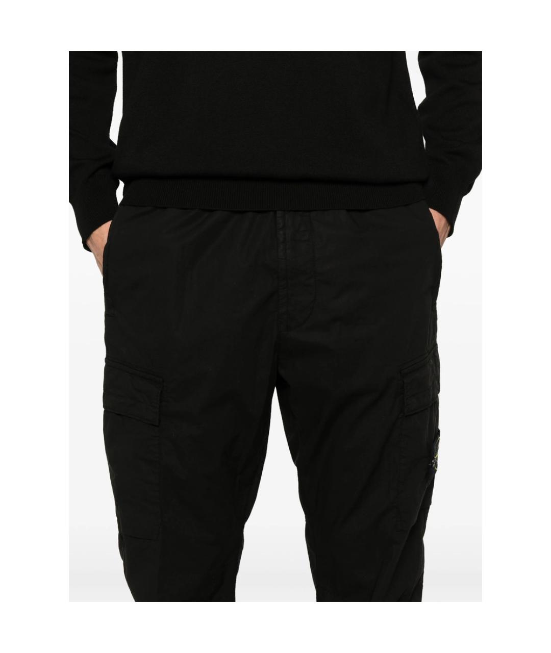 STONE ISLAND Черные хлопковые повседневные брюки, фото 4