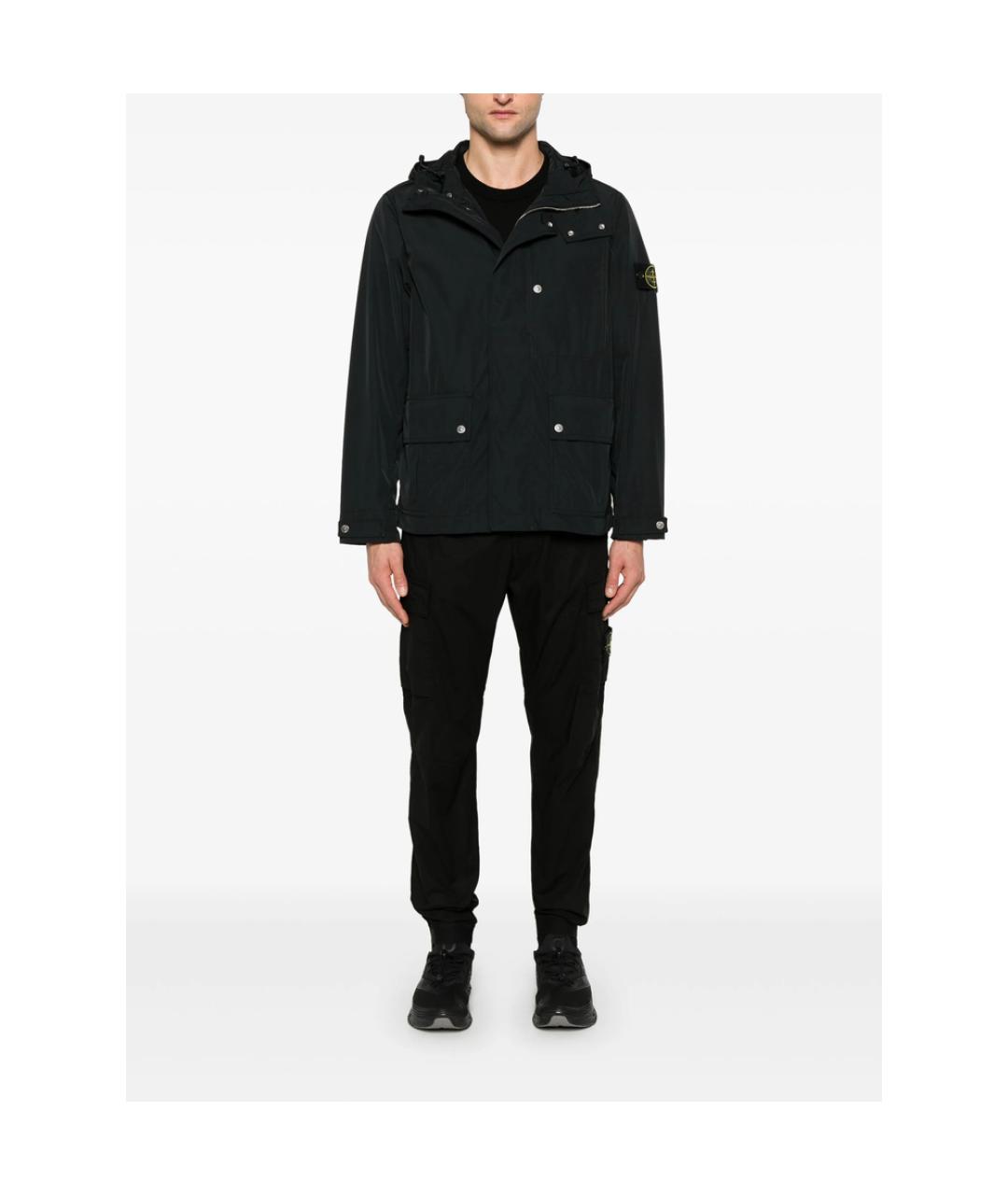 STONE ISLAND Черные хлопковые повседневные брюки, фото 2
