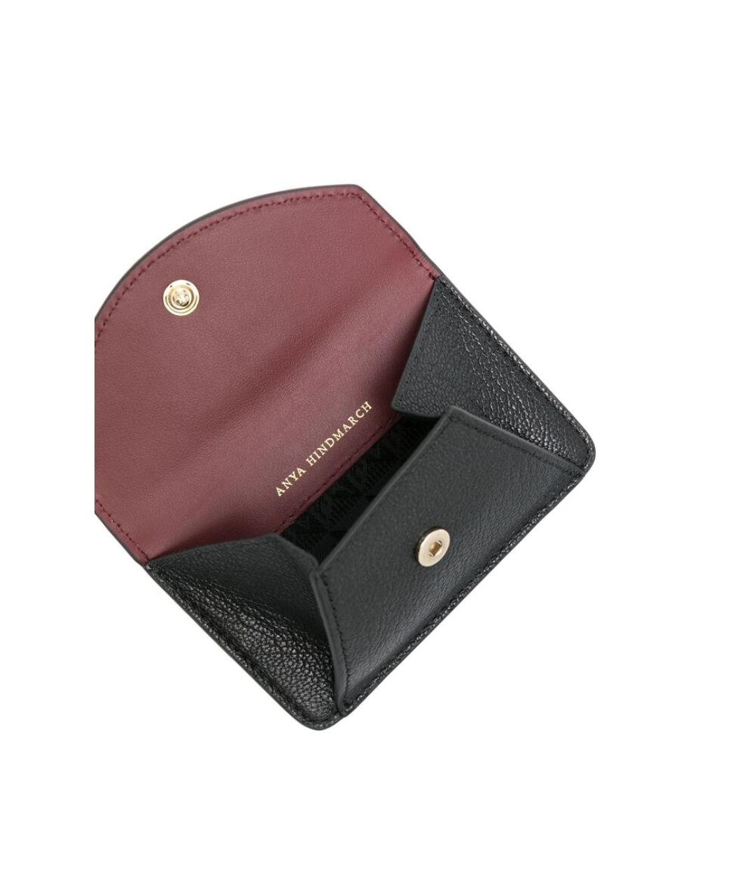 ANYA HINDMARCH Черный кожаный кошелек, фото 2