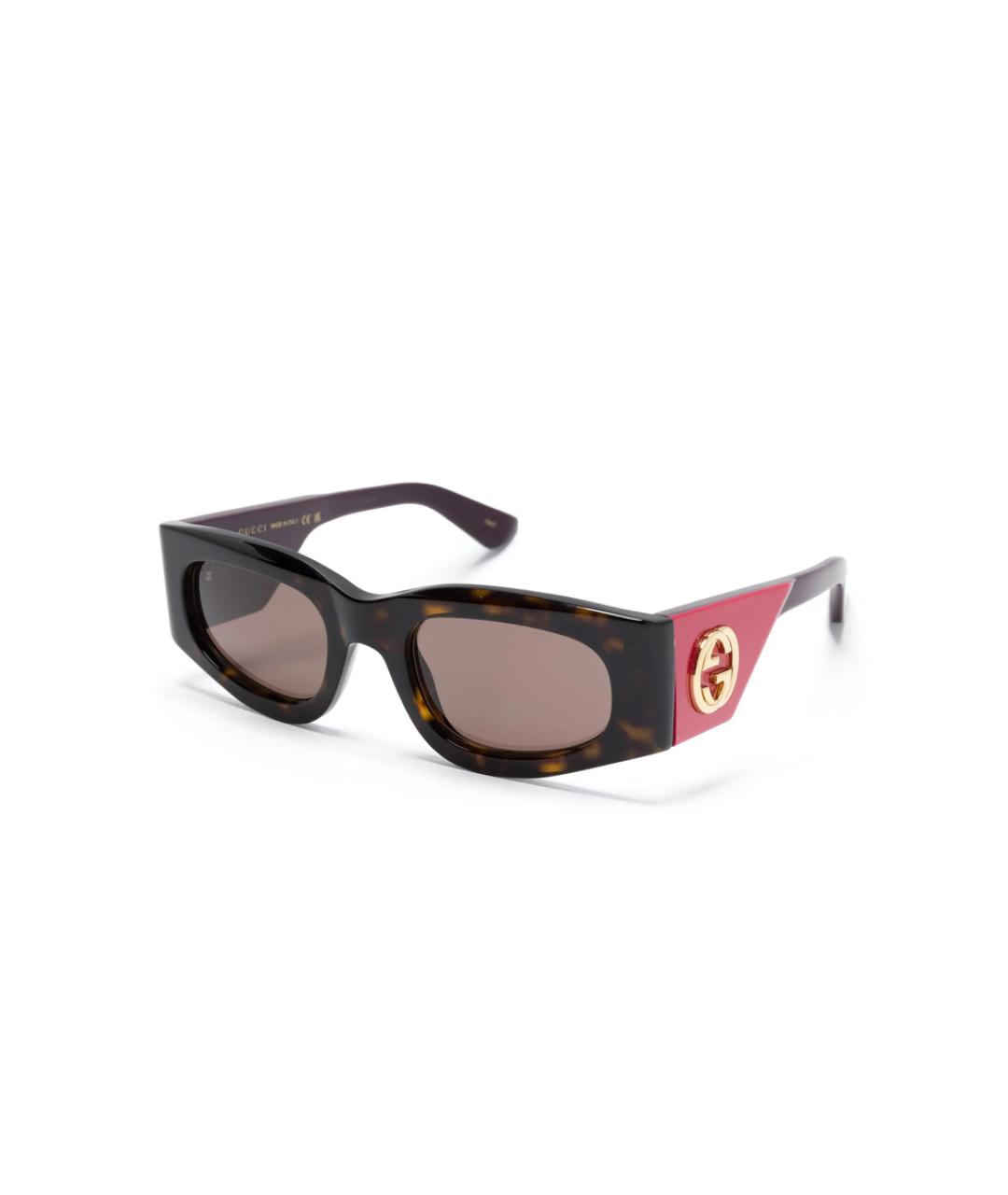 GUCCI Фиолетовые пластиковые солнцезащитные очки, фото 2