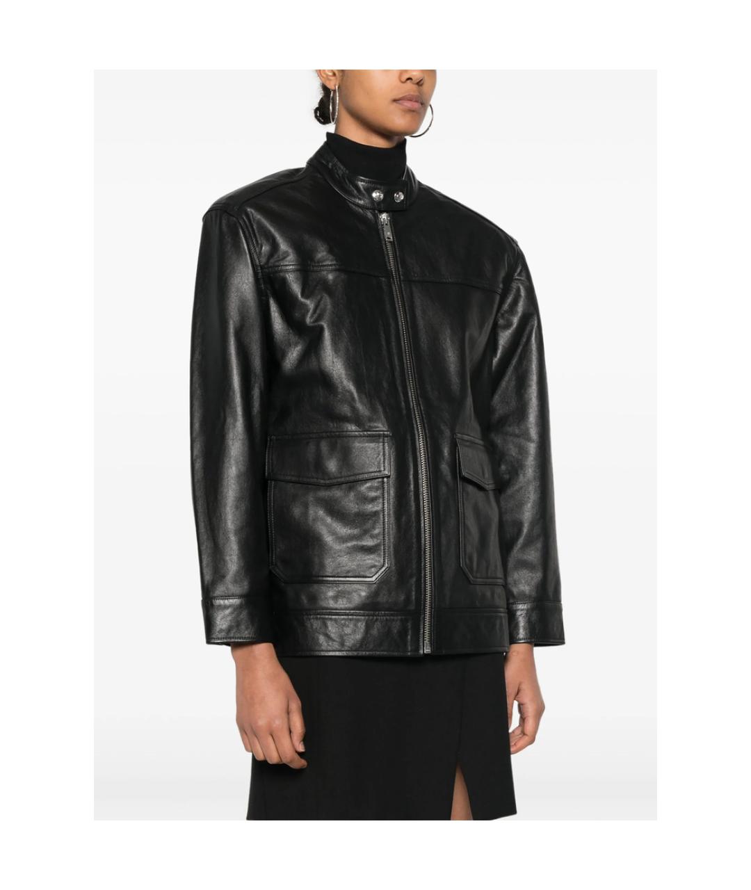 ANINE BING Черная кожаная куртка, фото 2