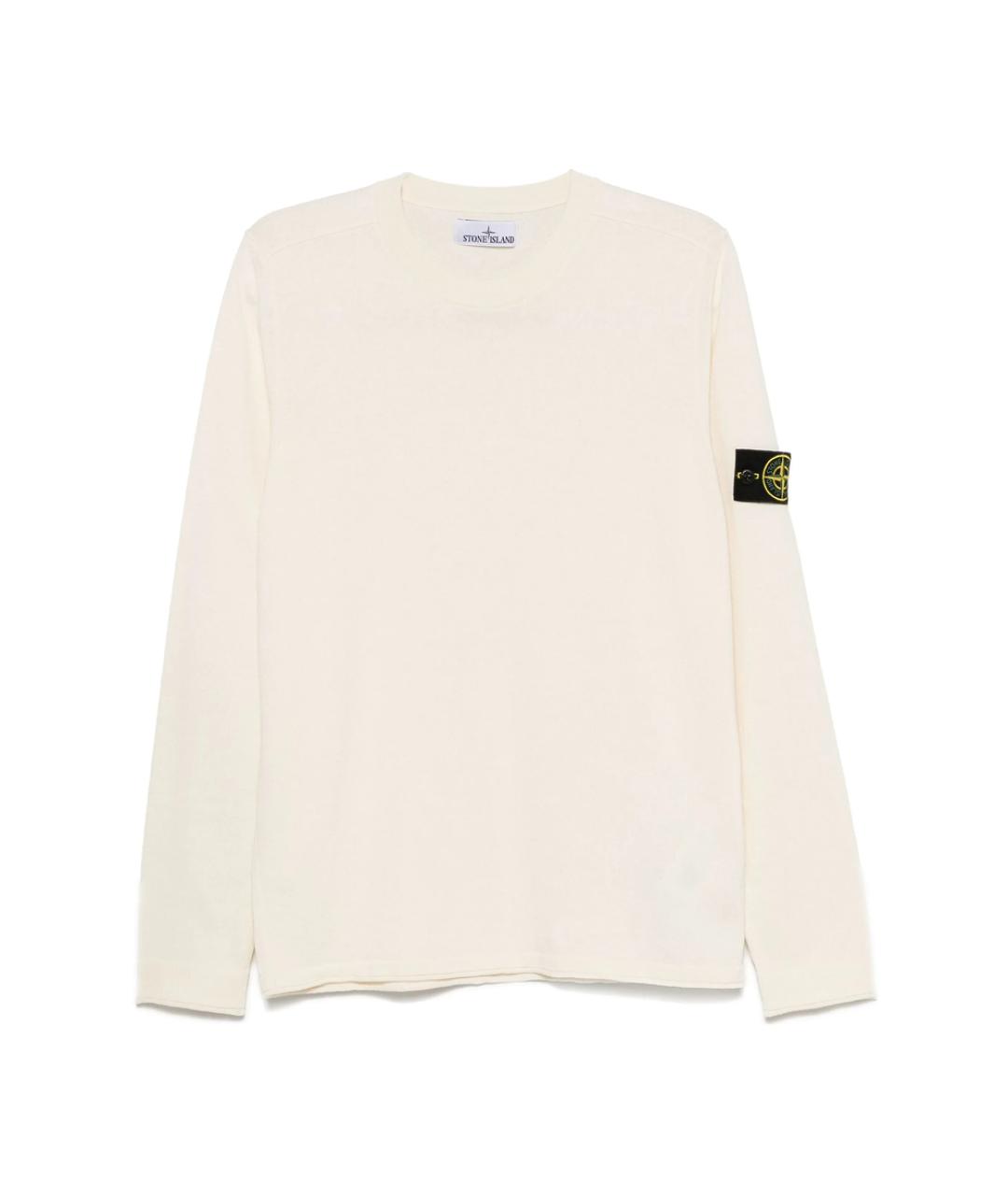 STONE ISLAND Бежевый хлопковый джемпер / свитер, фото 1