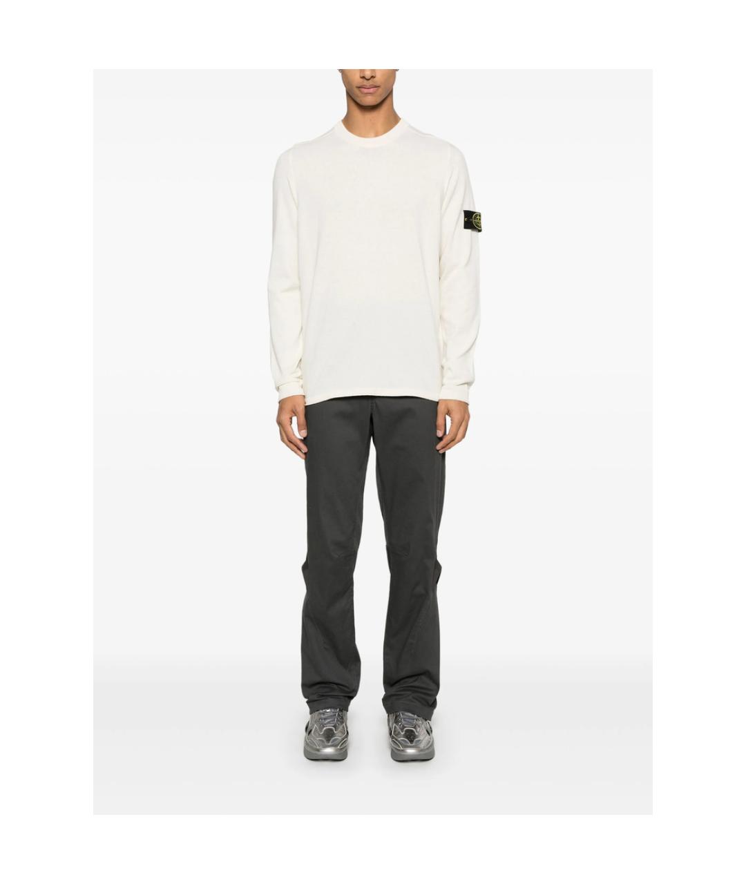 STONE ISLAND Бежевый хлопковый джемпер / свитер, фото 4