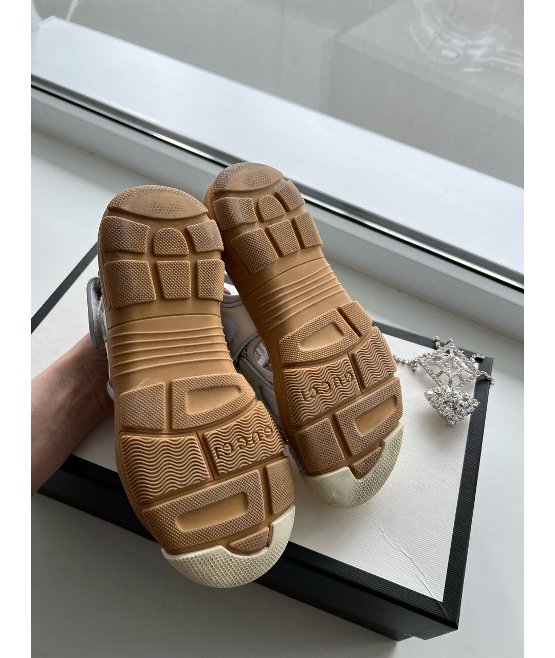 GUCCI Бежевые кожаные сандалии, фото 5