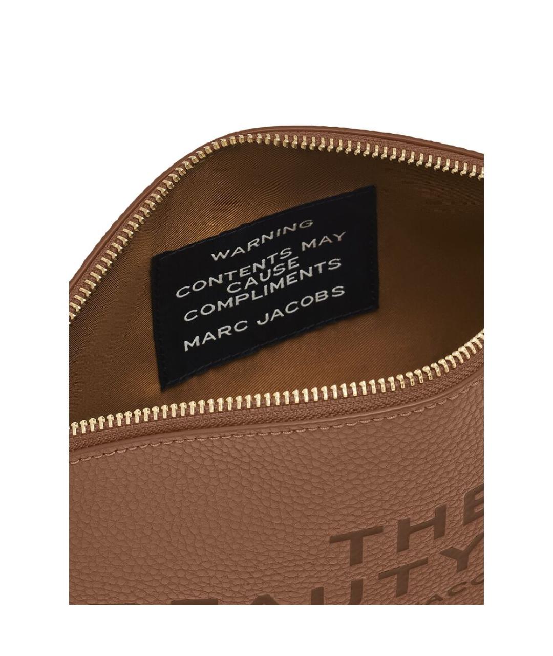 MARC JACOBS Коричневая кожаная косметичка, фото 3