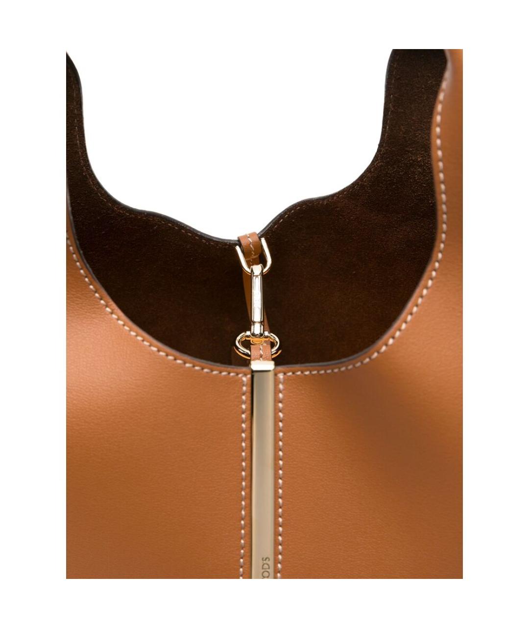 TOD'S Коричневая кожаная сумка тоут, фото 2