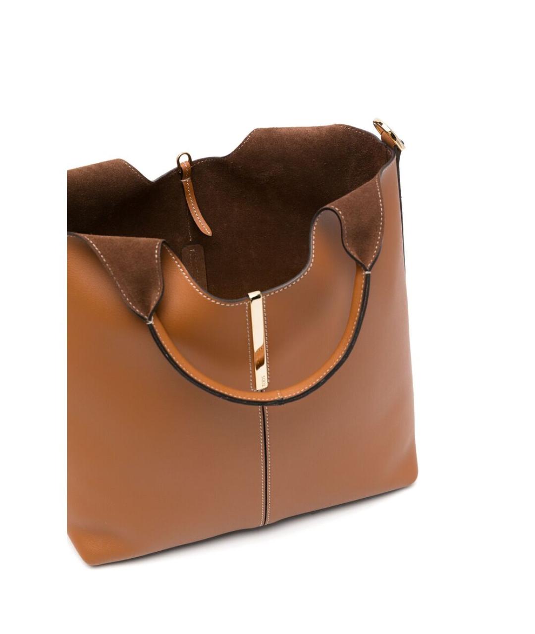 TOD'S Коричневая кожаная сумка тоут, фото 3