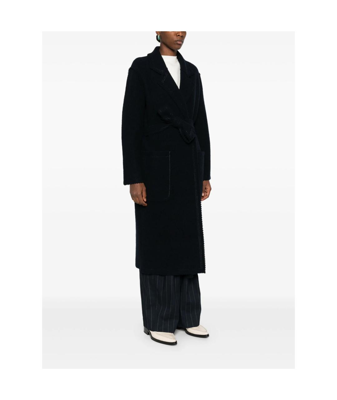 MAX MARA Темно-синее кашемировое пальто, фото 3