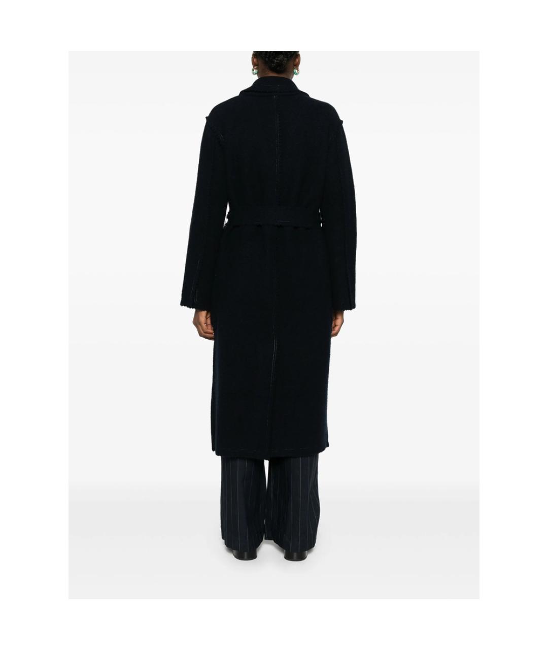 MAX MARA Темно-синее кашемировое пальто, фото 4