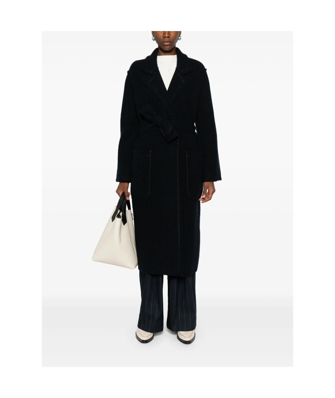MAX MARA Темно-синее кашемировое пальто, фото 5