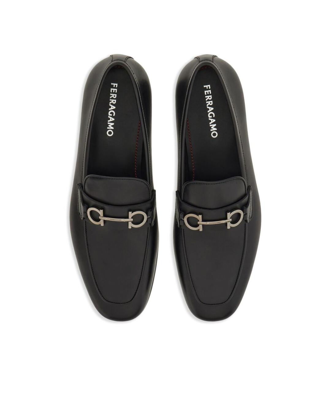 FERRAGAMO Черные кожаные лоферы, фото 5