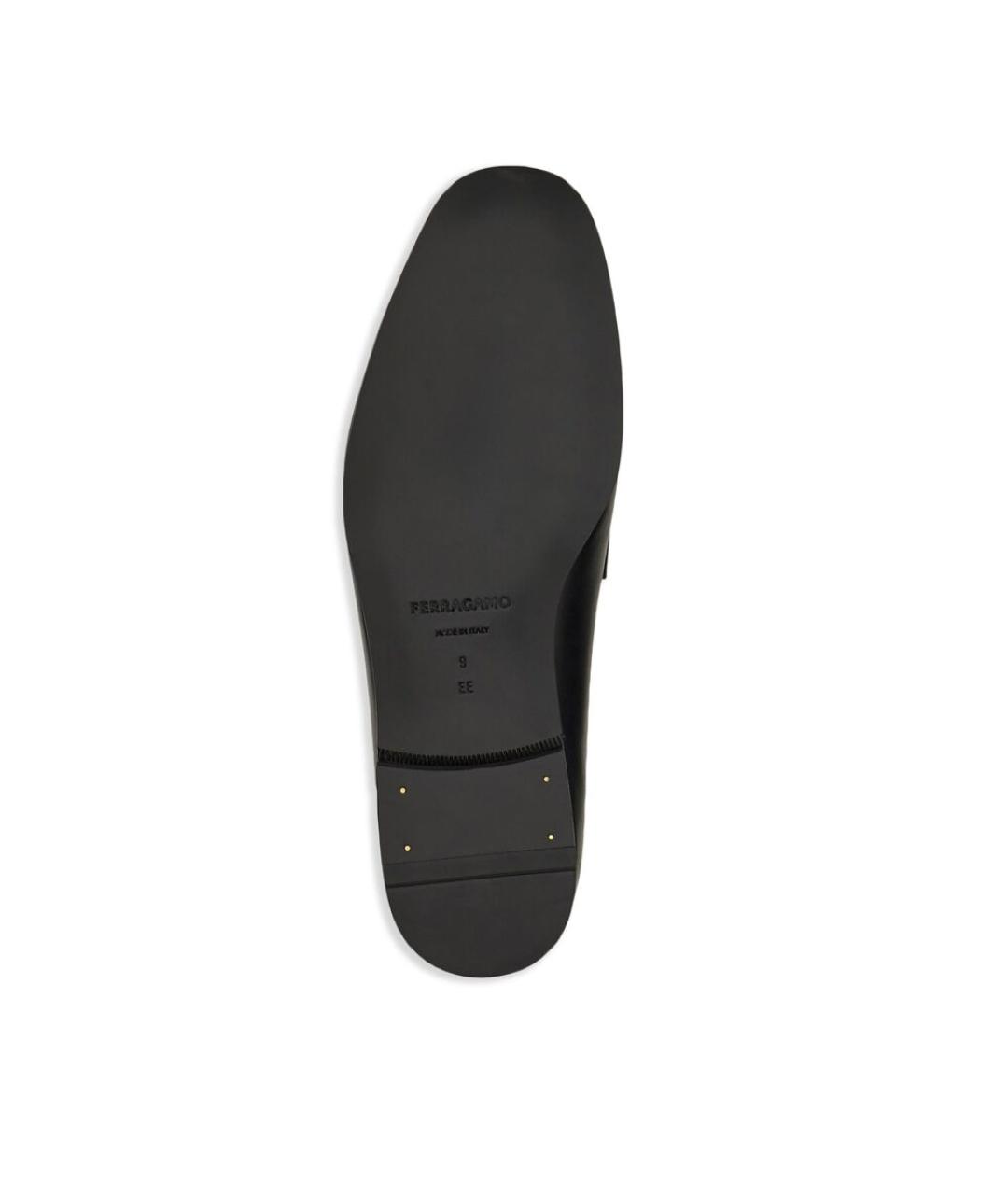 FERRAGAMO Черные кожаные лоферы, фото 3