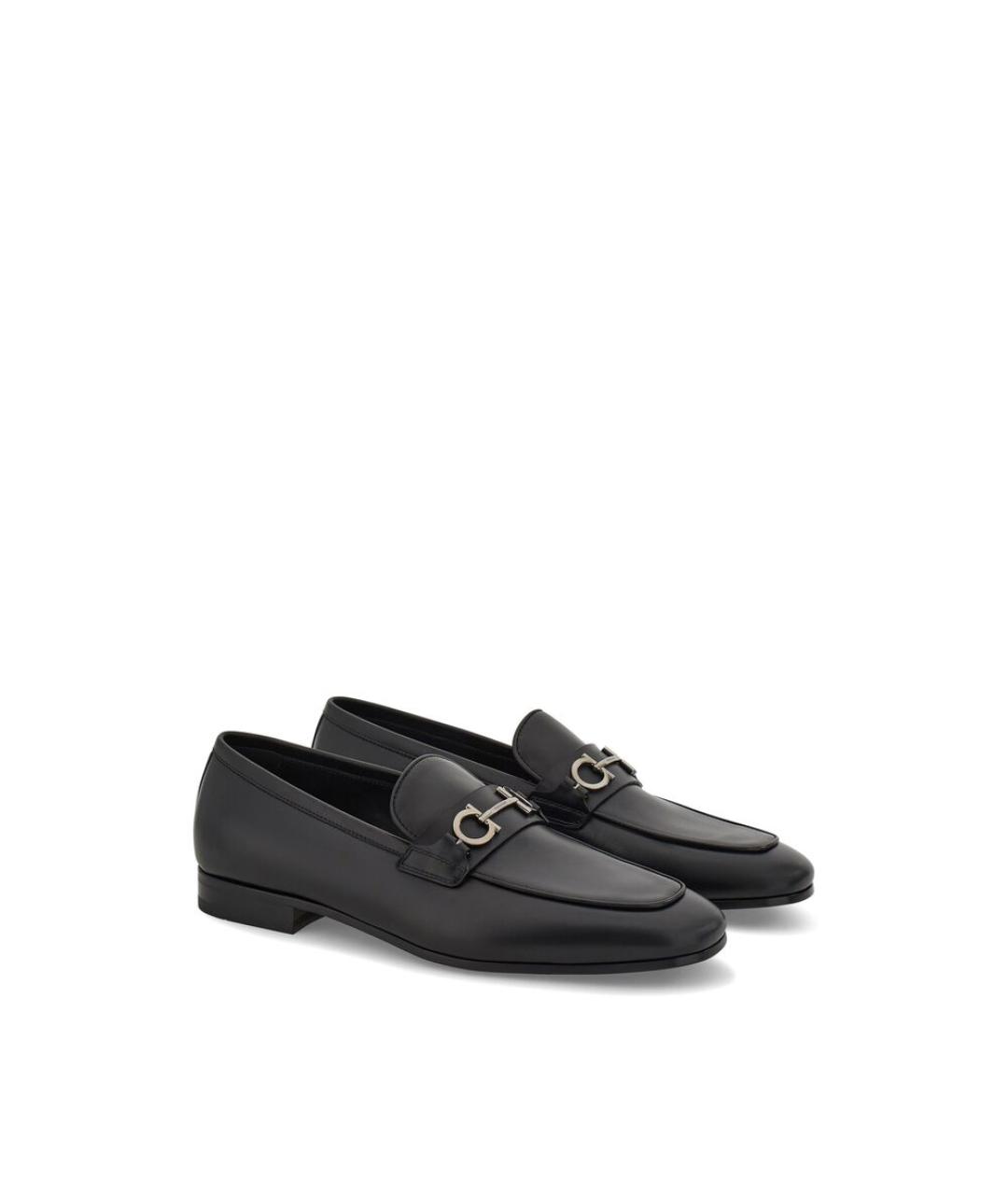 FERRAGAMO Черные кожаные лоферы, фото 2