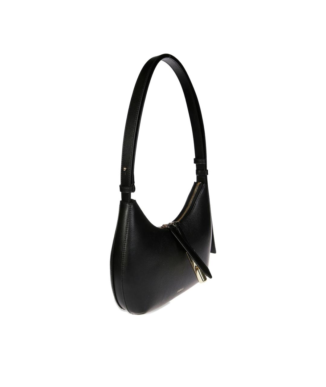 FURLA Черная кожаная сумка через плечо, фото 3