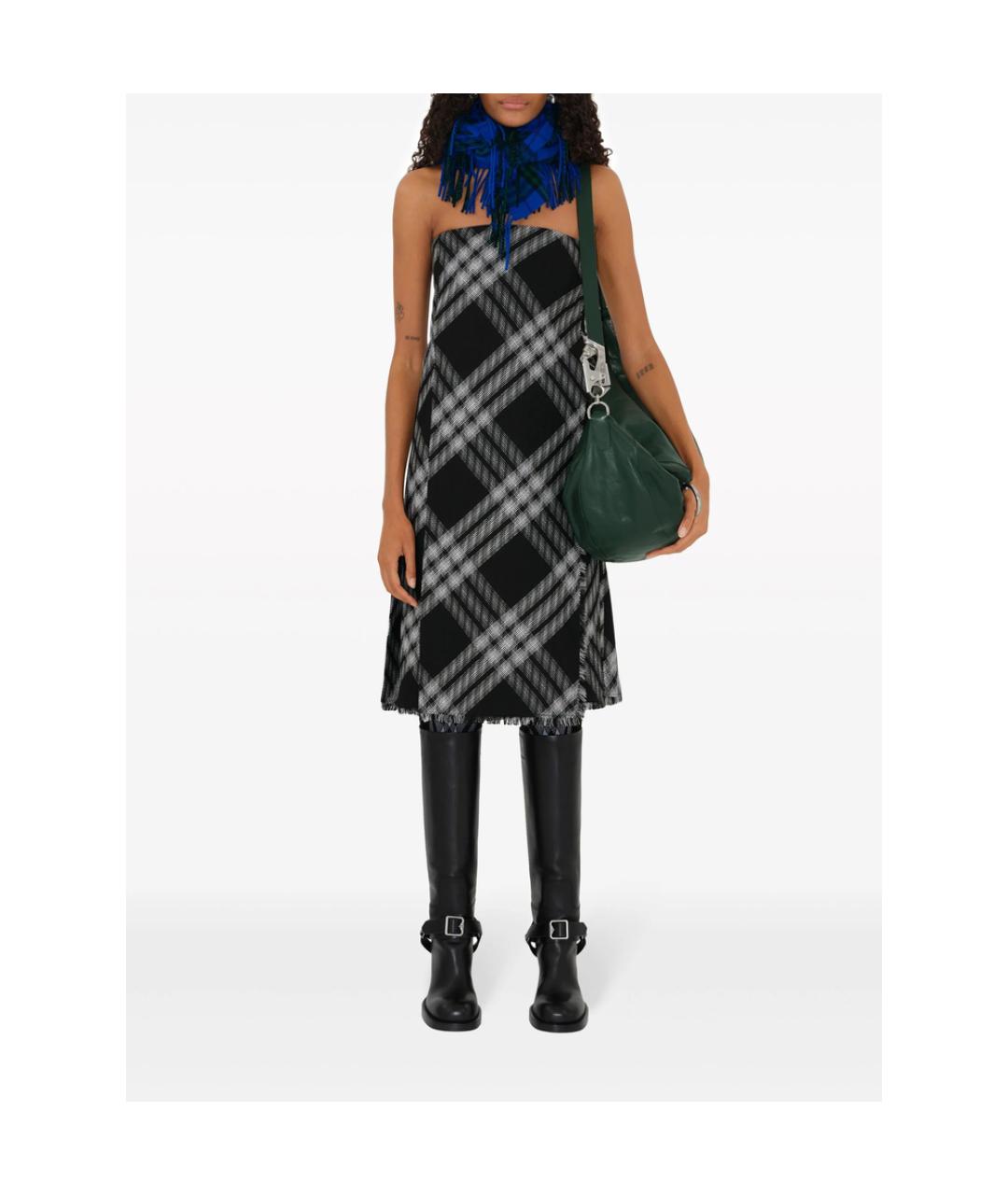 BURBERRY Серое шерстяное повседневное платье, фото 6