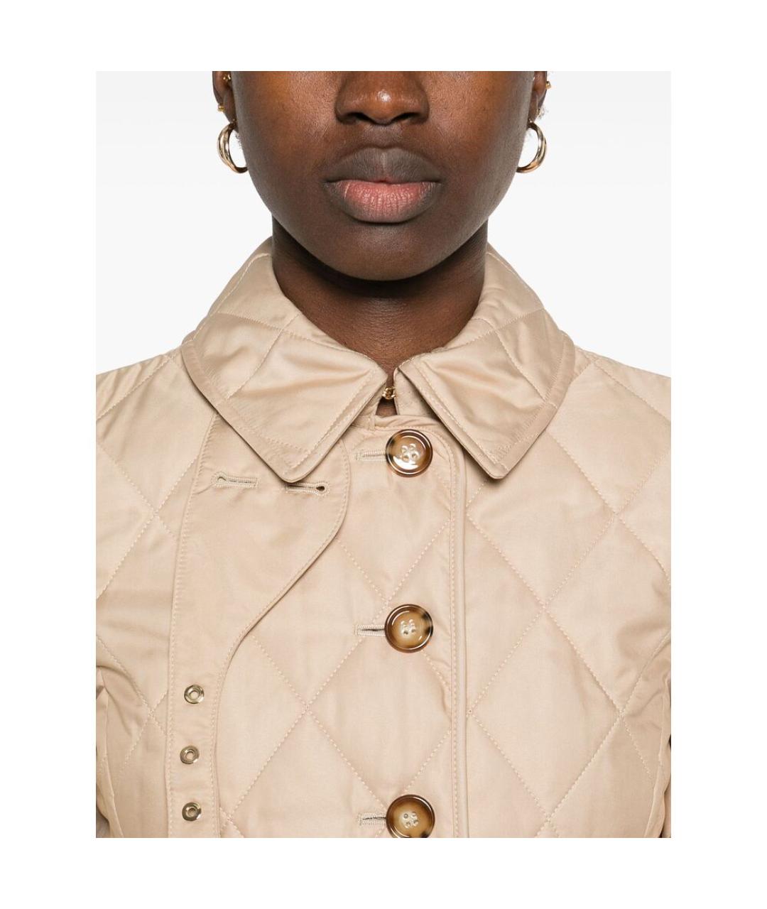 BURBERRY Бежевая полиэстеровая куртка, фото 3