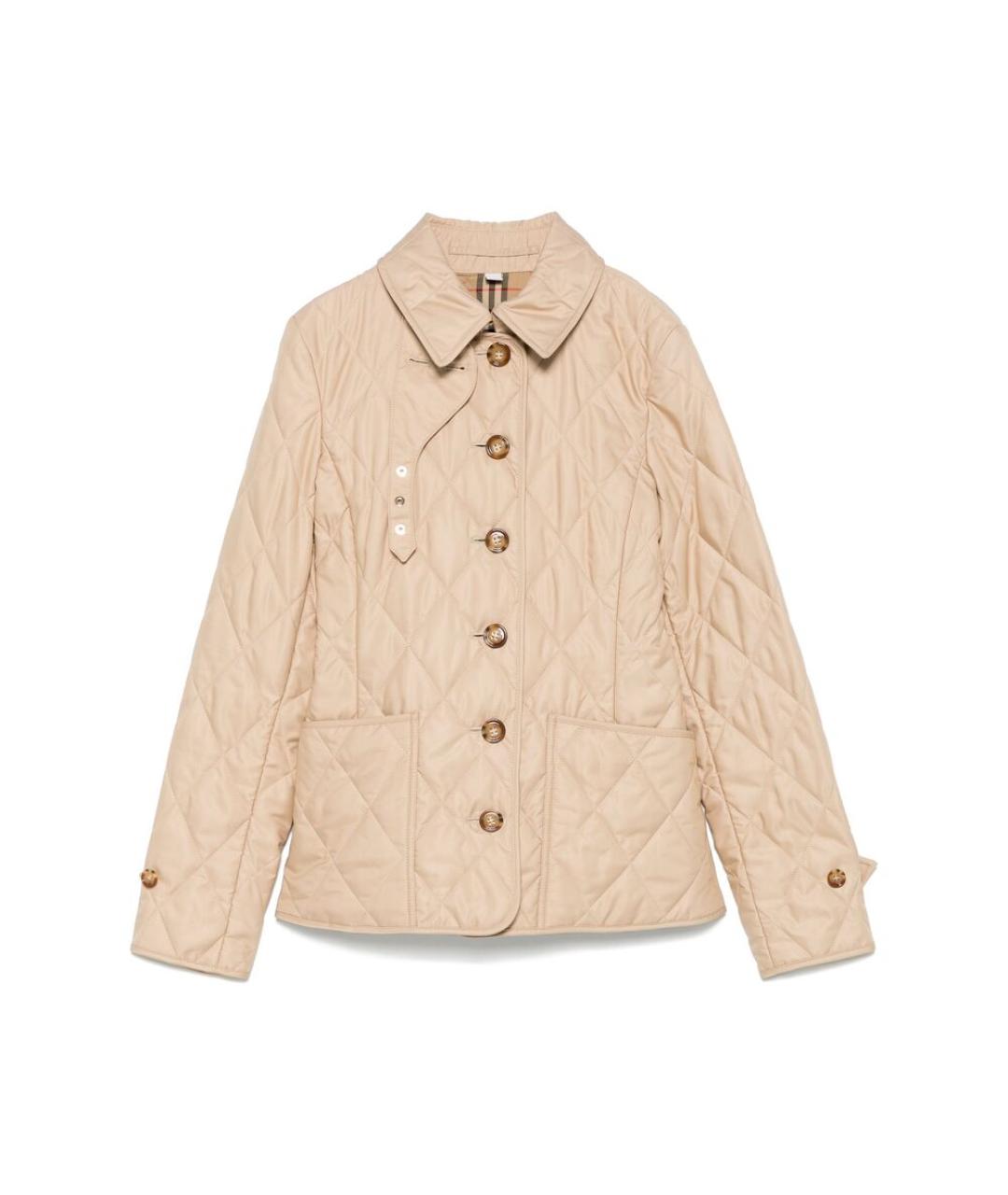 BURBERRY Бежевая полиэстеровая куртка, фото 1