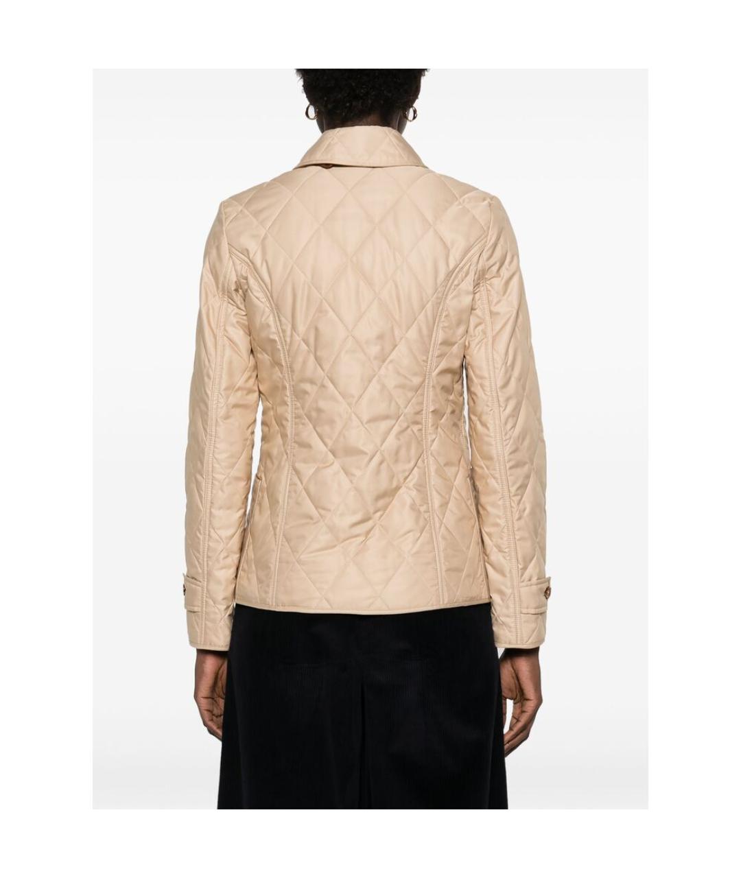 BURBERRY Бежевая полиэстеровая куртка, фото 2