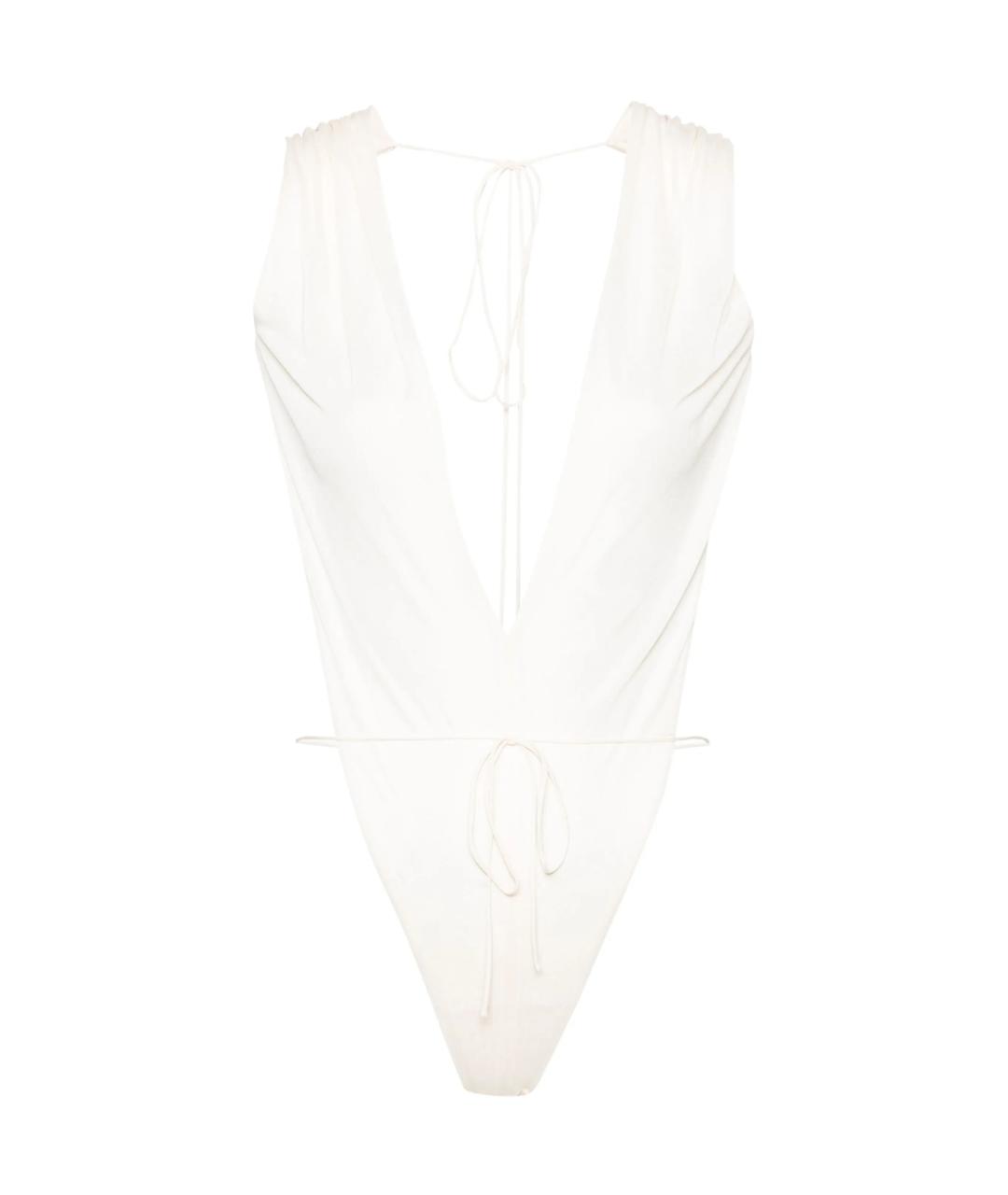 SAINT LAURENT Белое хлопковое боди, фото 1