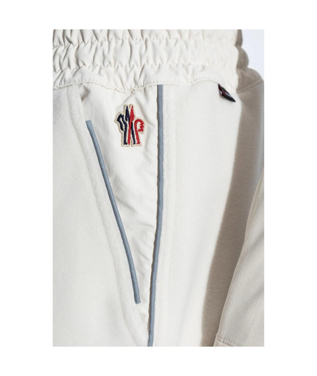 MONCLER GRENOBLE Бежевые полиэстеровые спортивные брюки и шорты, фото 3