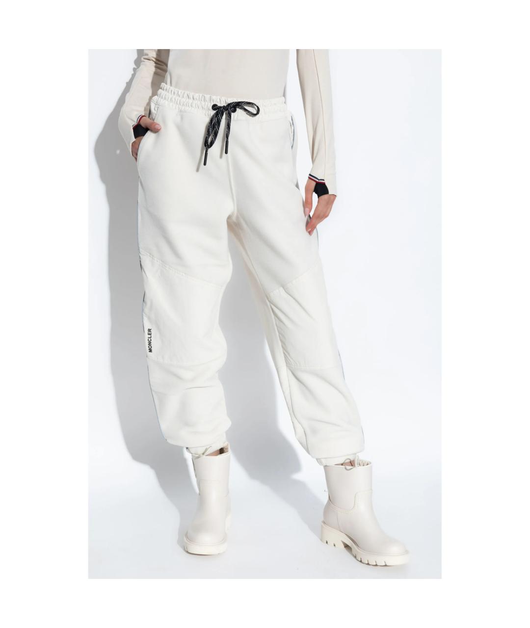 MONCLER GRENOBLE Бежевые полиэстеровые спортивные брюки и шорты, фото 2