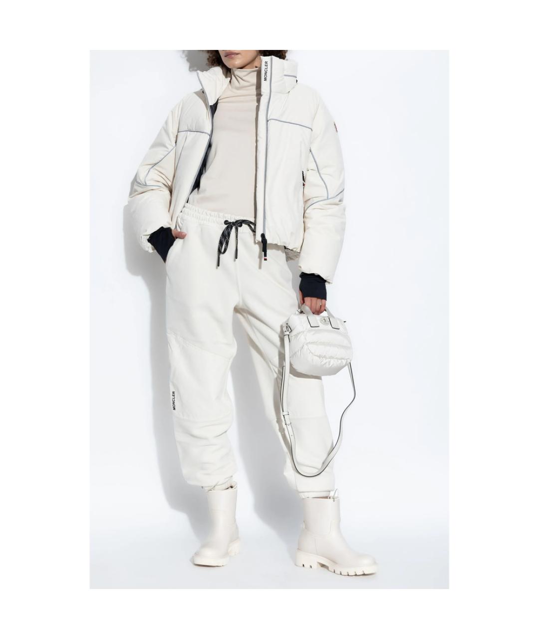 MONCLER GRENOBLE Бежевые полиэстеровые спортивные брюки и шорты, фото 5