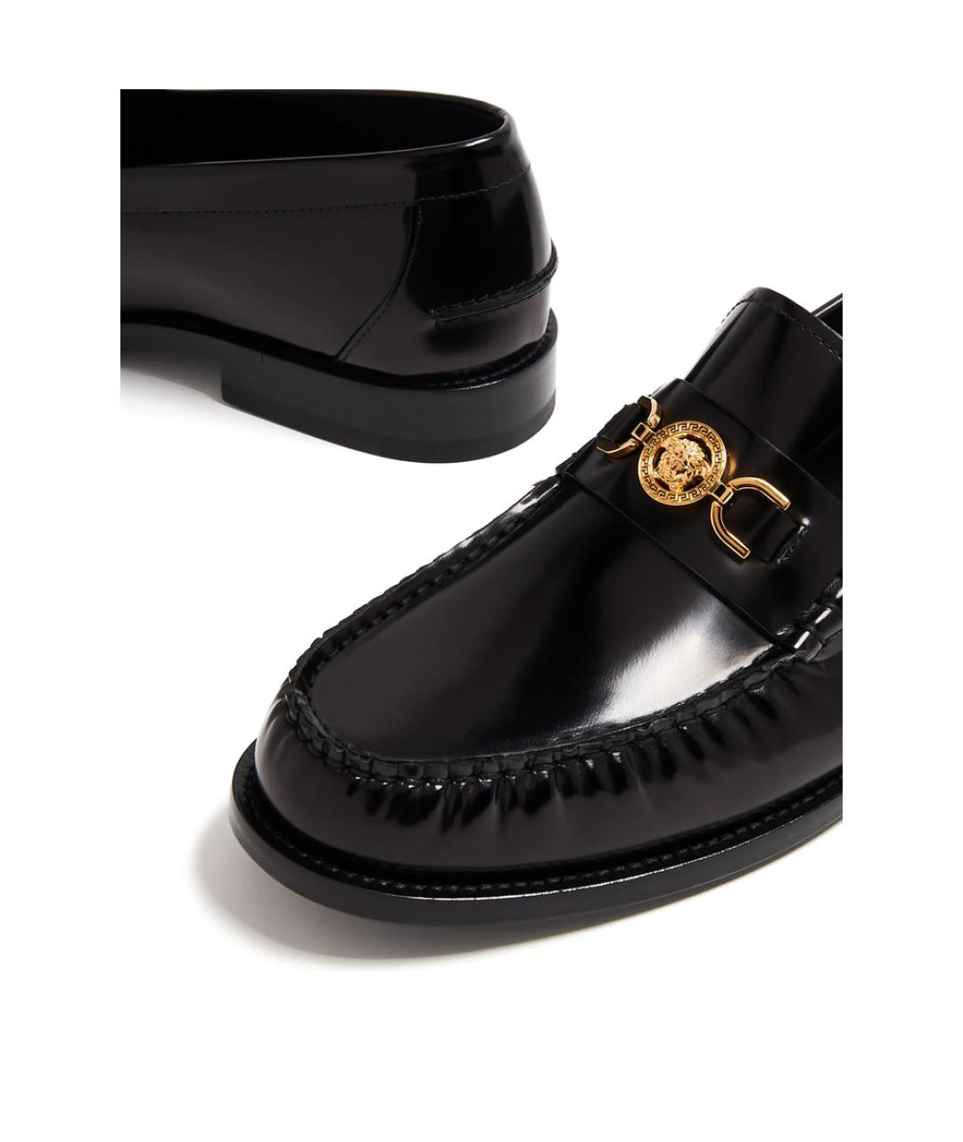 VERSACE Черные кожаные лоферы, фото 3