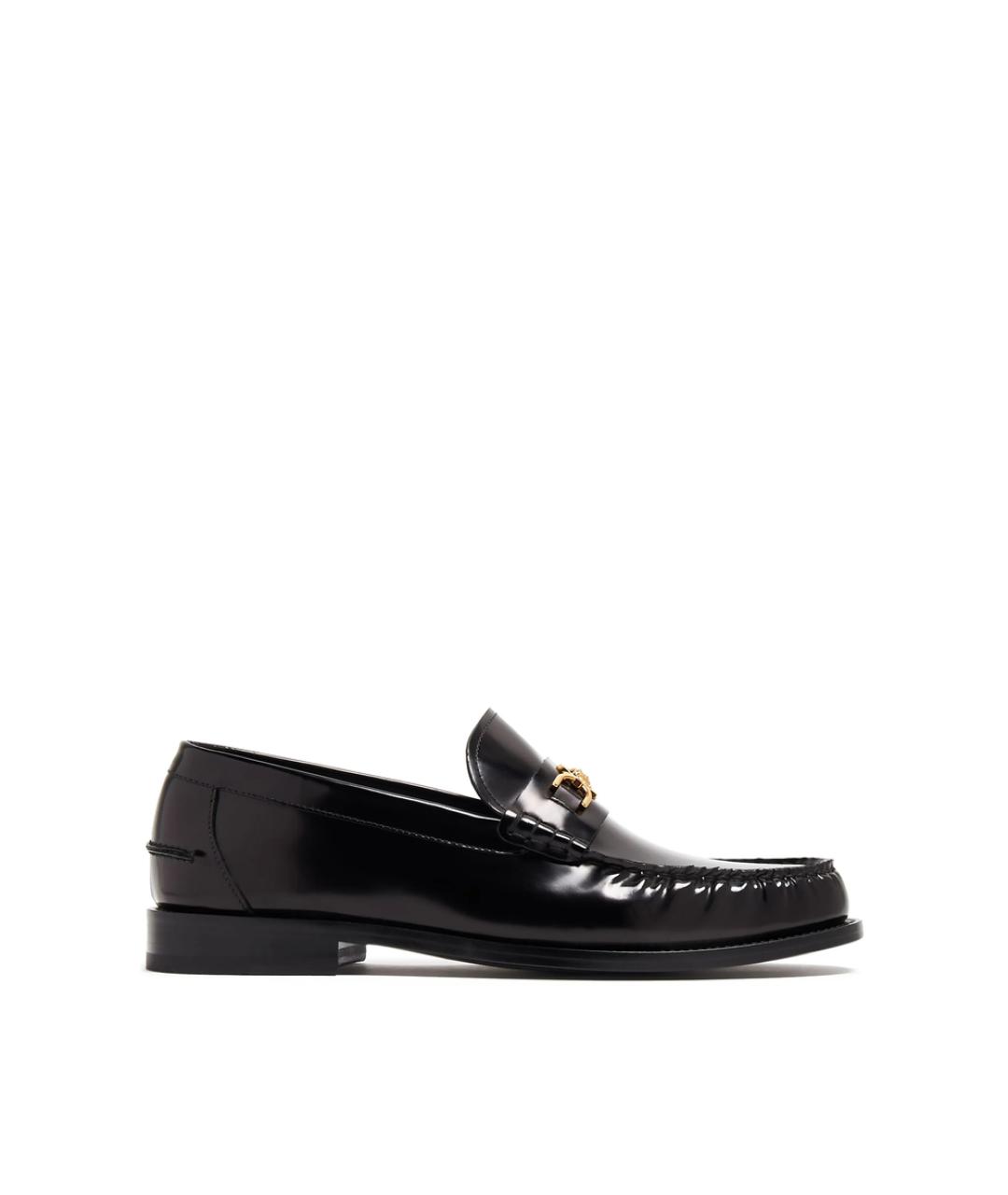 VERSACE Черные кожаные лоферы, фото 1
