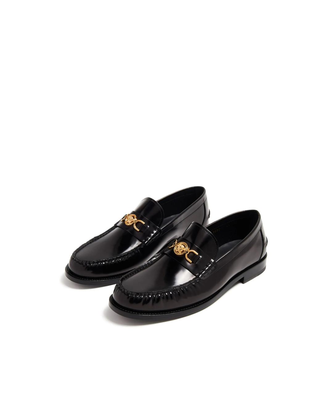 VERSACE Черные кожаные лоферы, фото 5