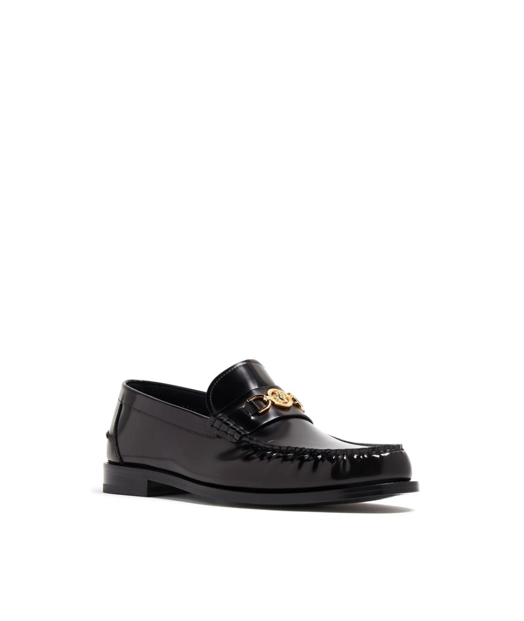 VERSACE Черные кожаные лоферы, фото 4
