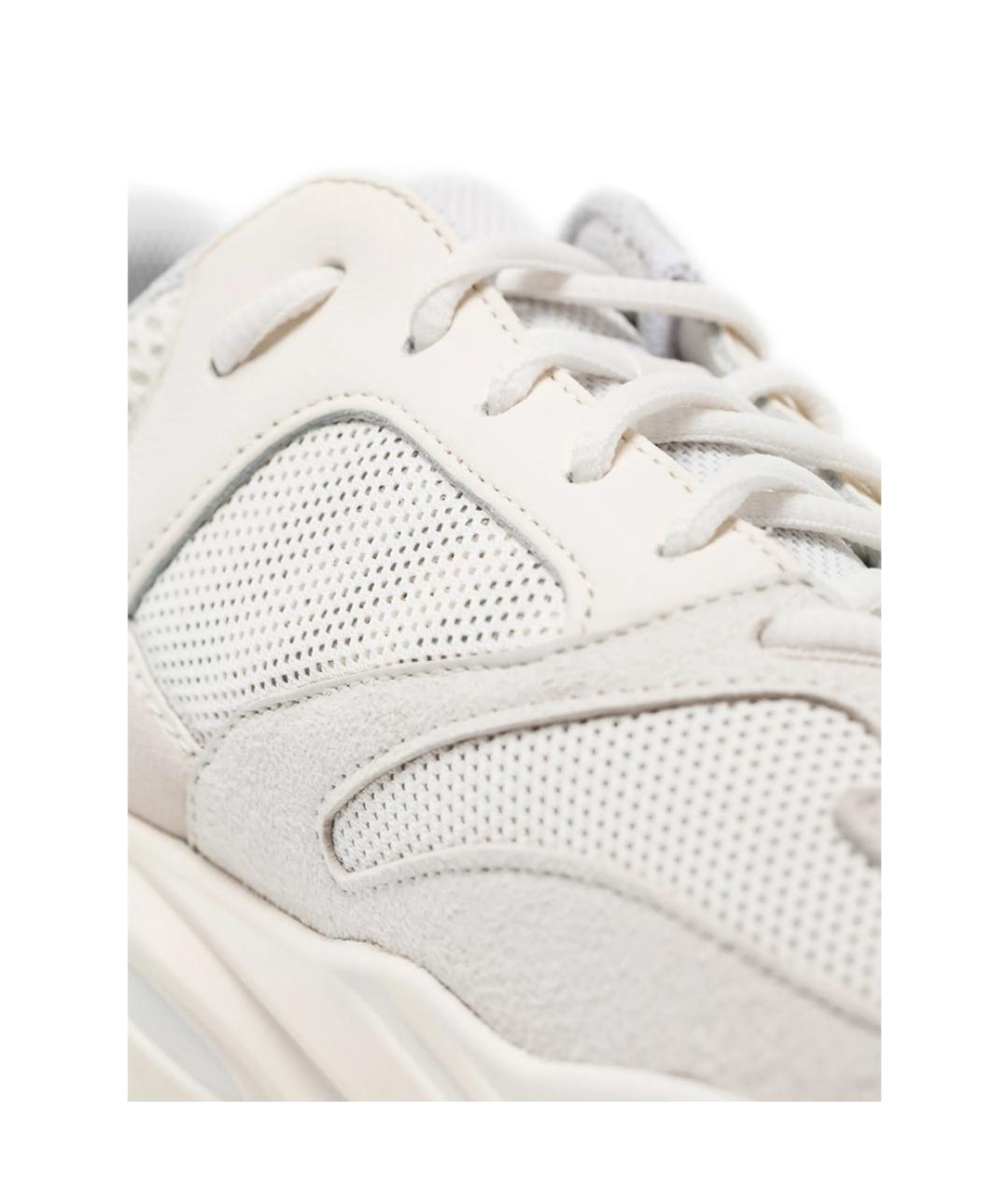 ADIDAS YEEZY Белые замшевые низкие кроссовки / кеды, фото 3