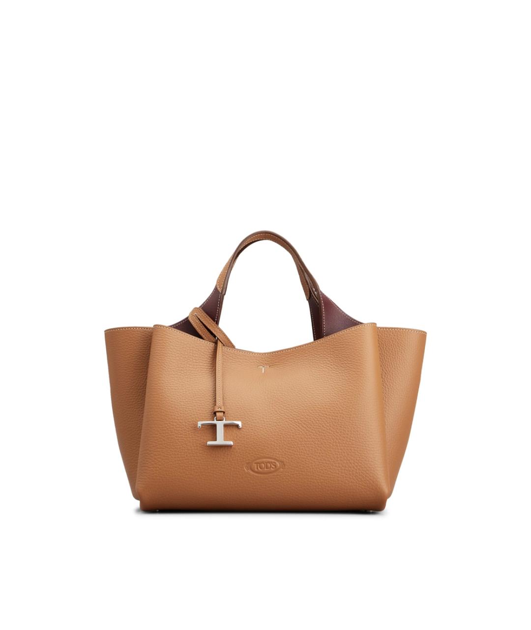TOD'S Коричневая кожаная сумка тоут, фото 1