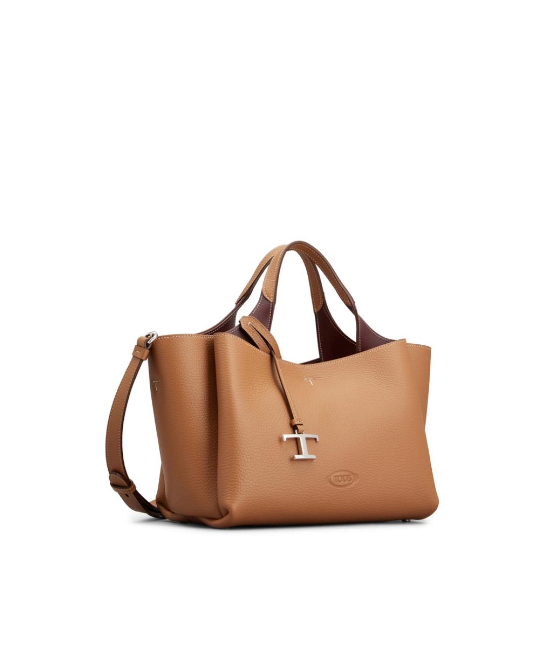 TOD'S Коричневая кожаная сумка тоут, фото 2