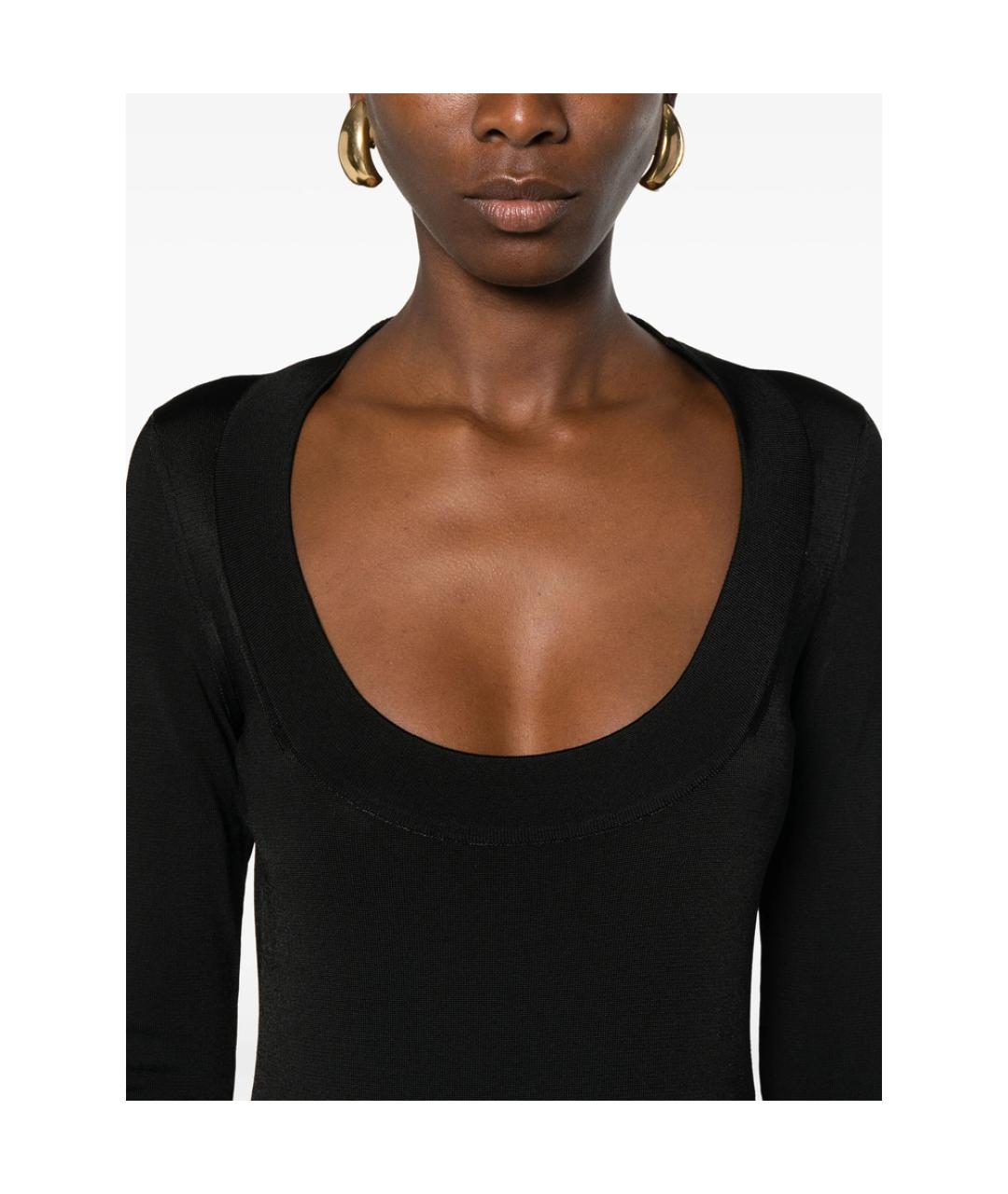 SAINT LAURENT Черное вискозное повседневное платье, фото 3