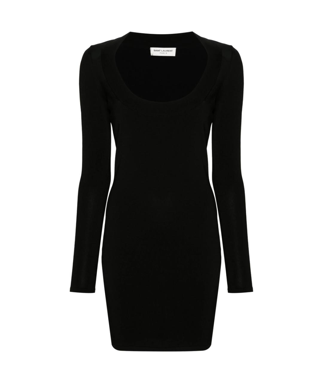SAINT LAURENT Черное вискозное повседневное платье, фото 1