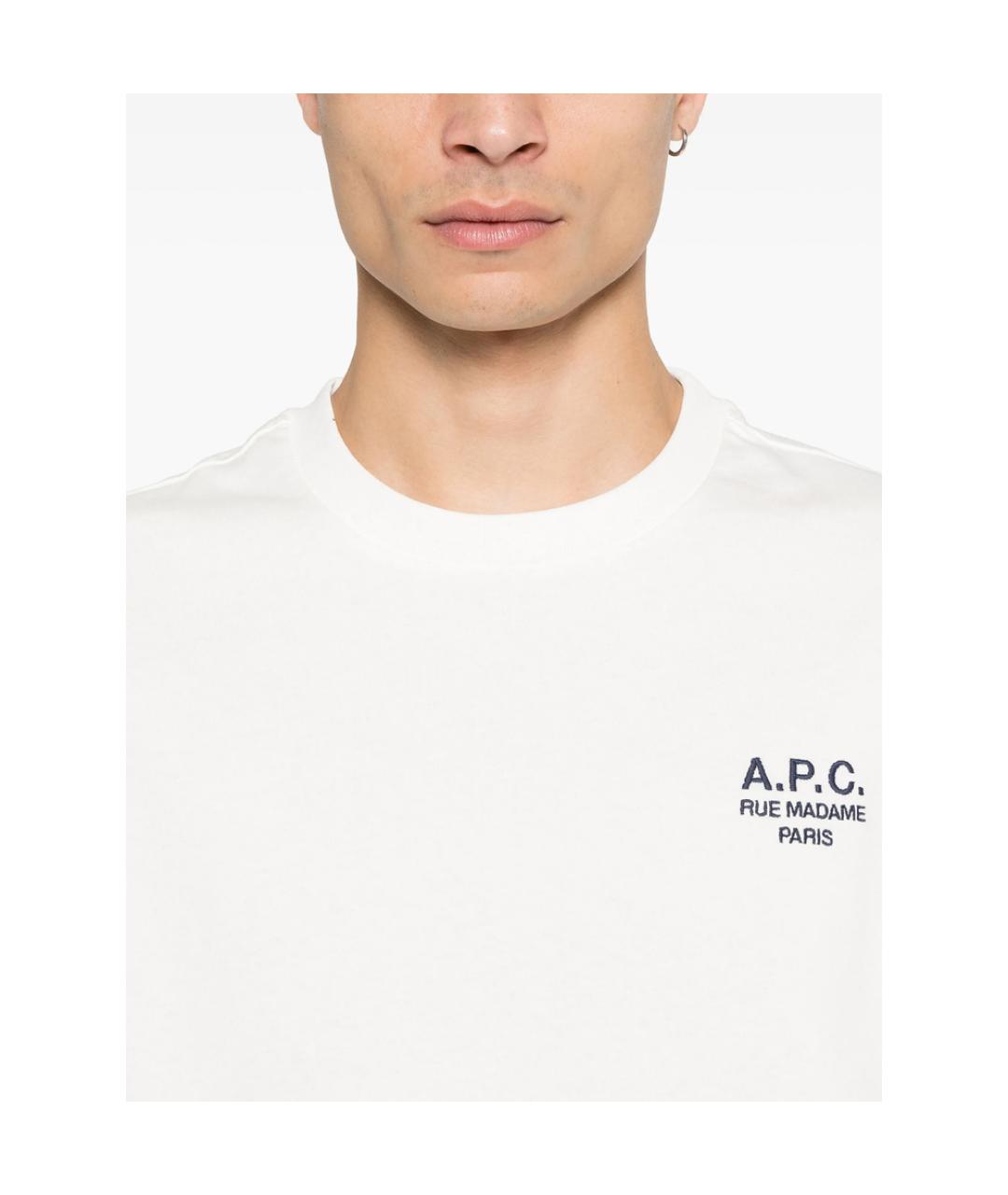 A.P.C. Белая хлопковая футболка, фото 5