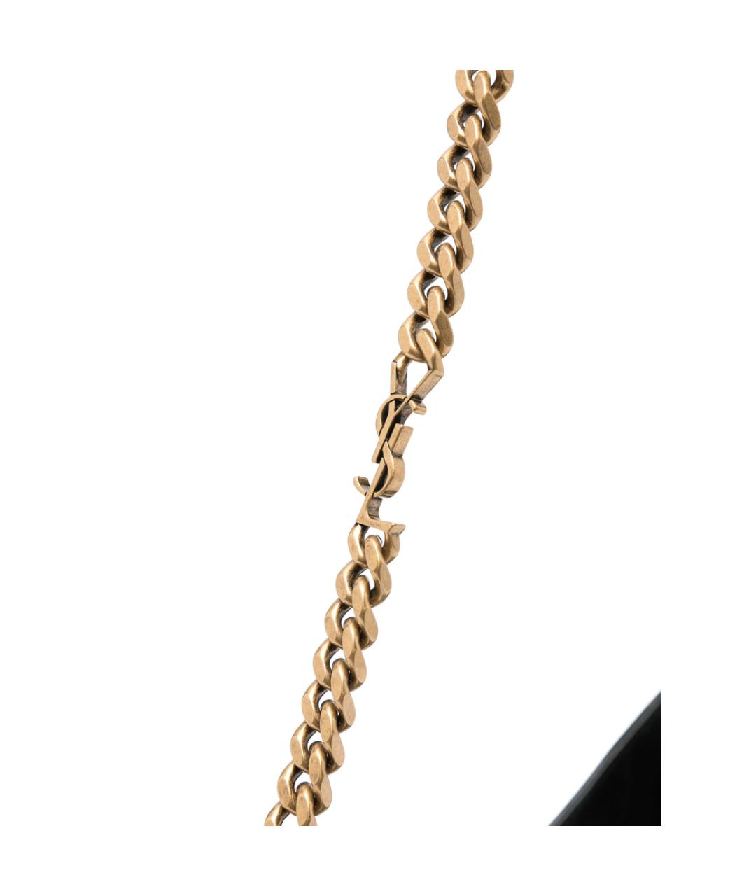 SAINT LAURENT Черная сумка через плечо из лакированной кожи, фото 4