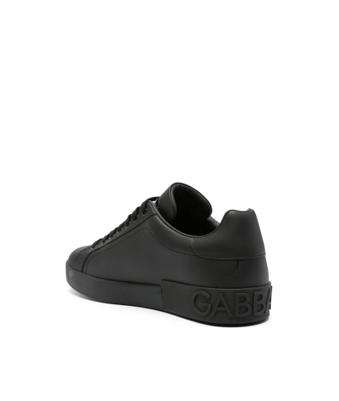 DOLCE&GABBANA Черные кожаные низкие кроссовки / кеды, фото 4