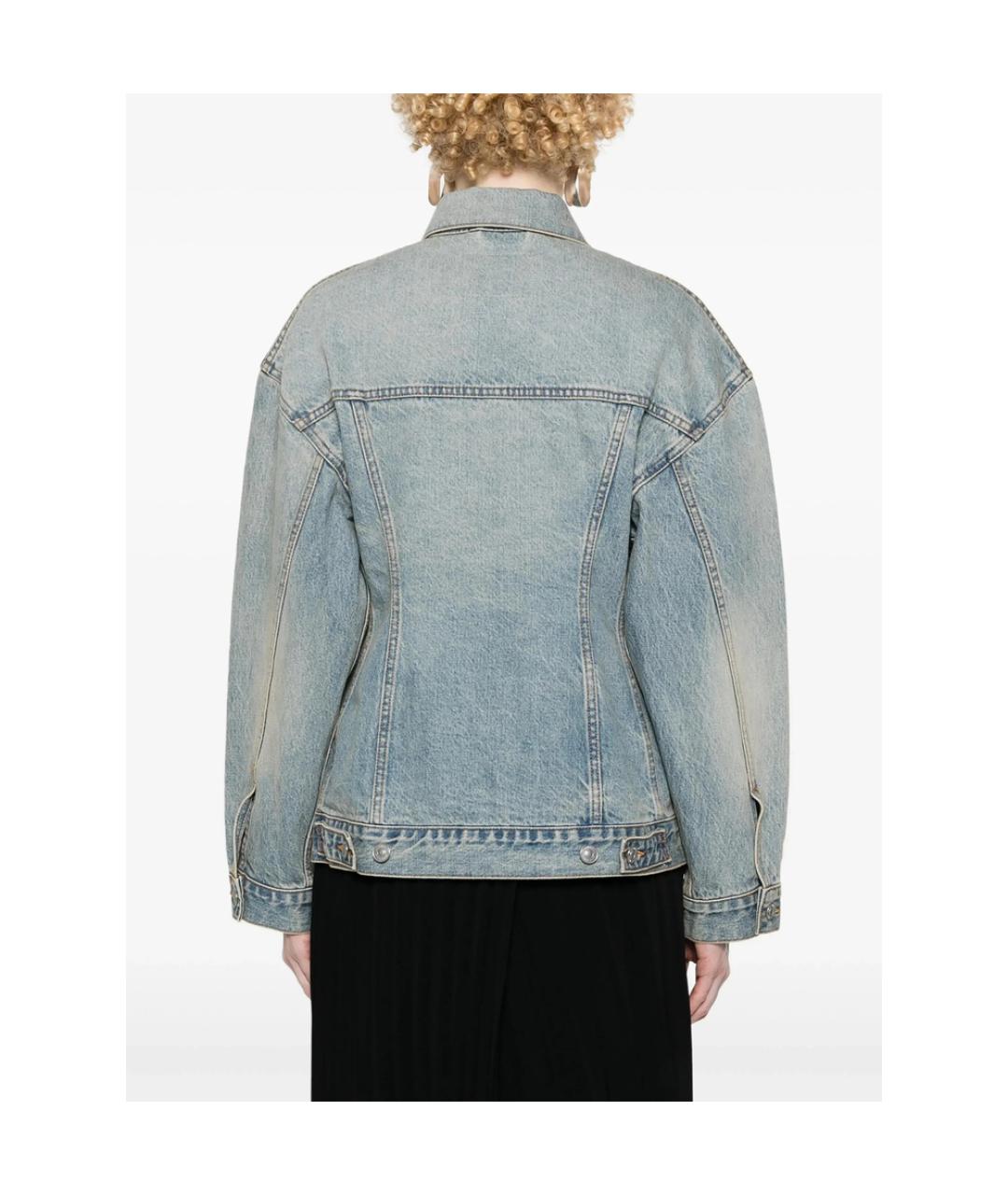 BALENCIAGA Голубая хлопковая куртка, фото 2