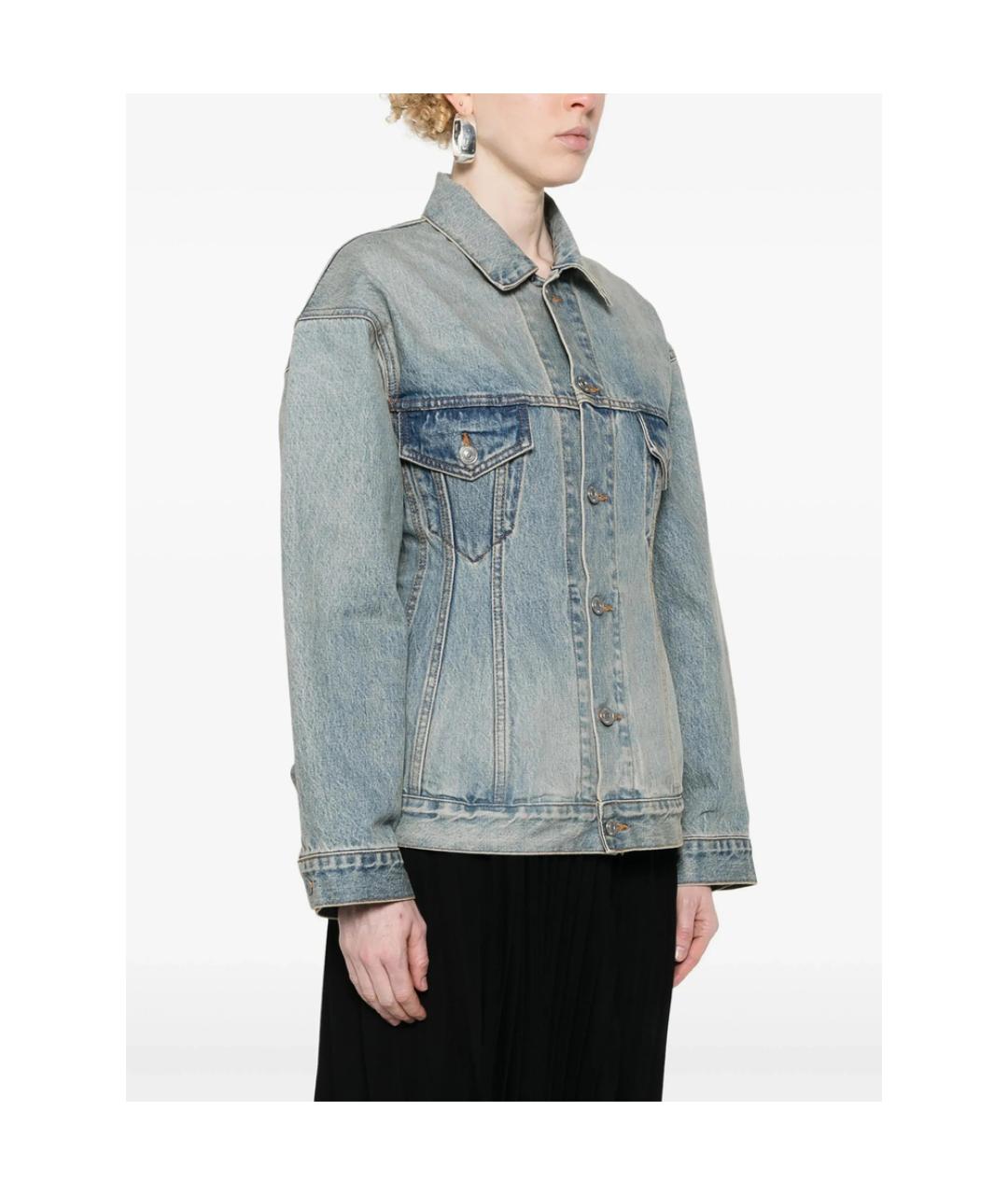 BALENCIAGA Голубая хлопковая куртка, фото 4