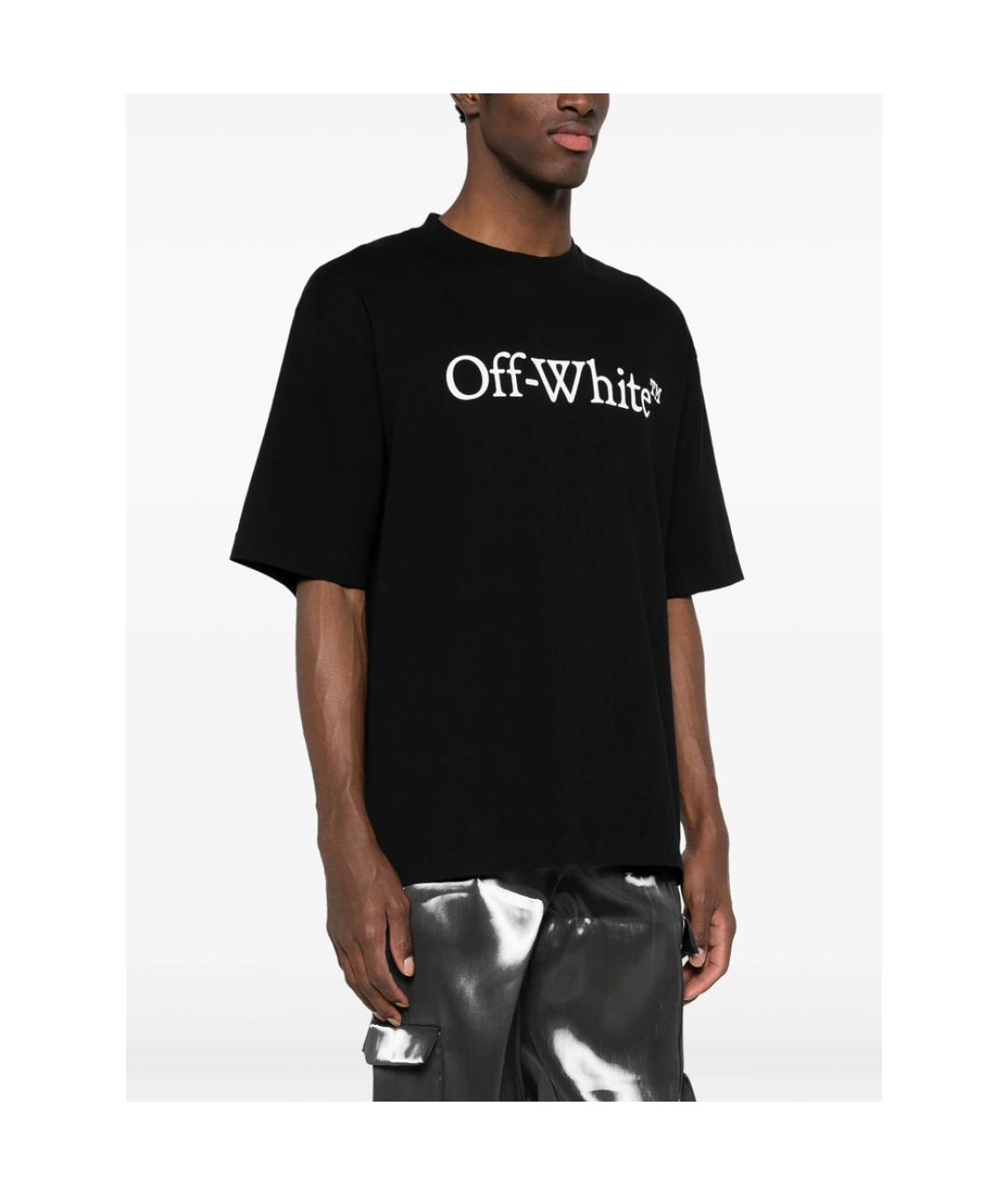 OFF-WHITE Черная хлопковая футболка, фото 3