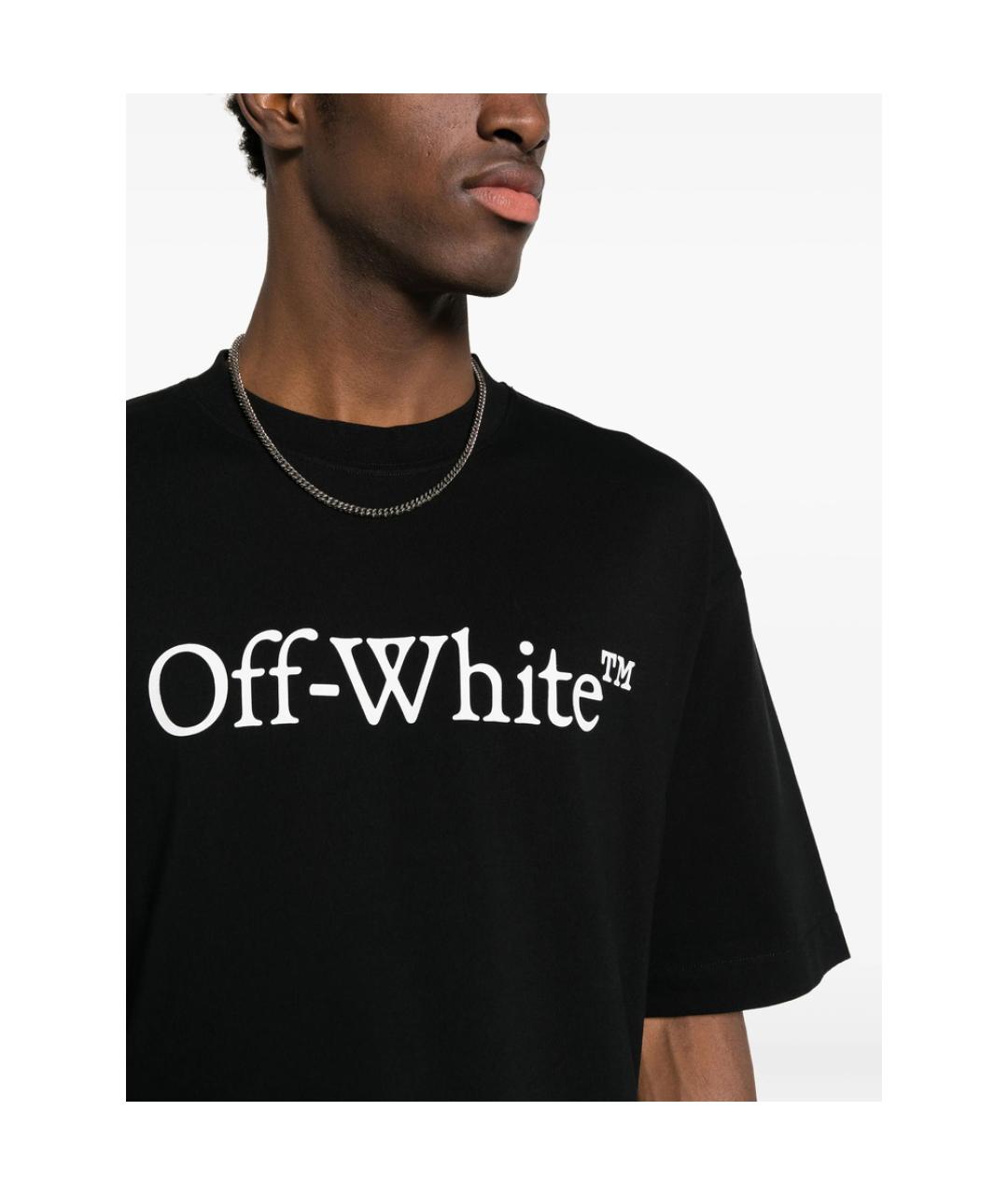 OFF-WHITE Черная хлопковая футболка, фото 2