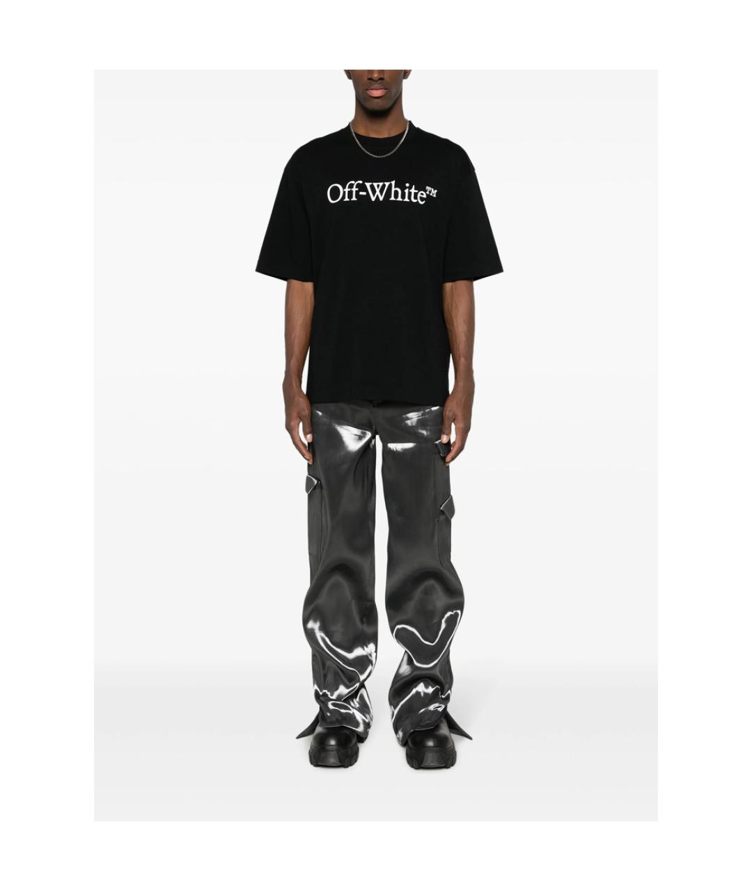 OFF-WHITE Черная хлопковая футболка, фото 5