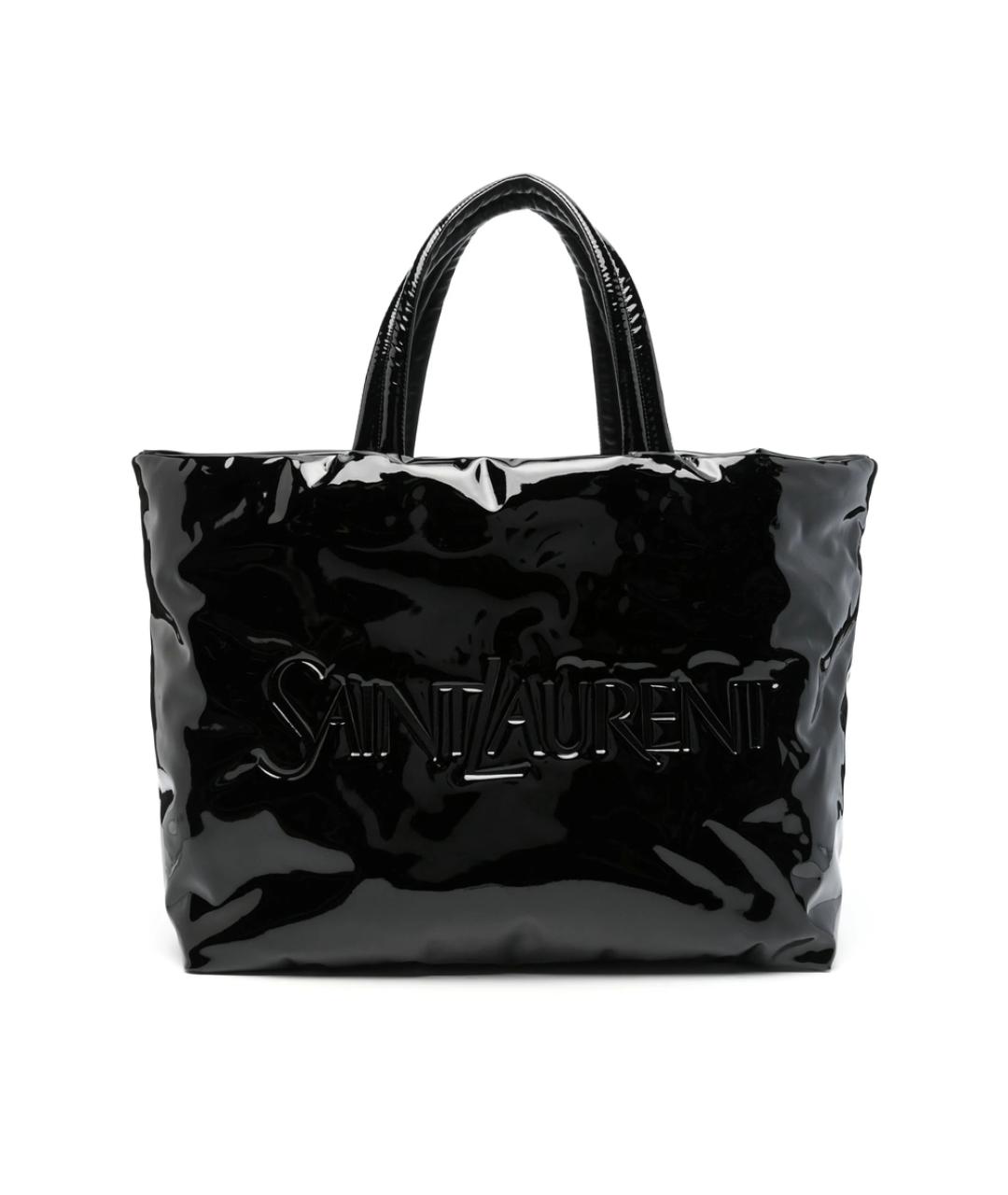 SAINT LAURENT Черная сумка тоут из искусственной кожи, фото 1