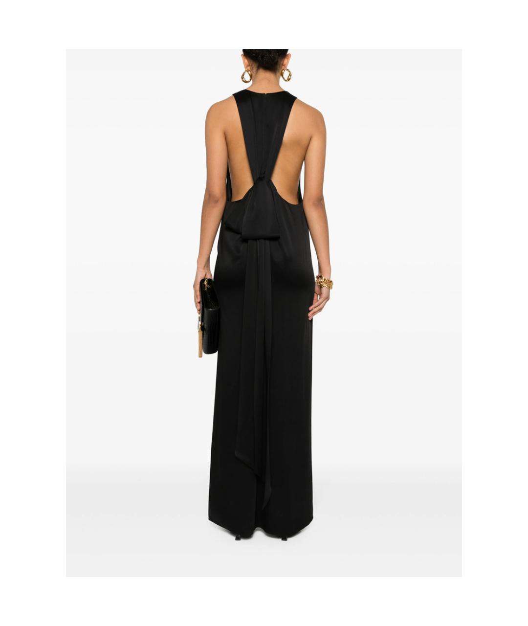 SAINT LAURENT Черное вискозное вечернее платье, фото 4