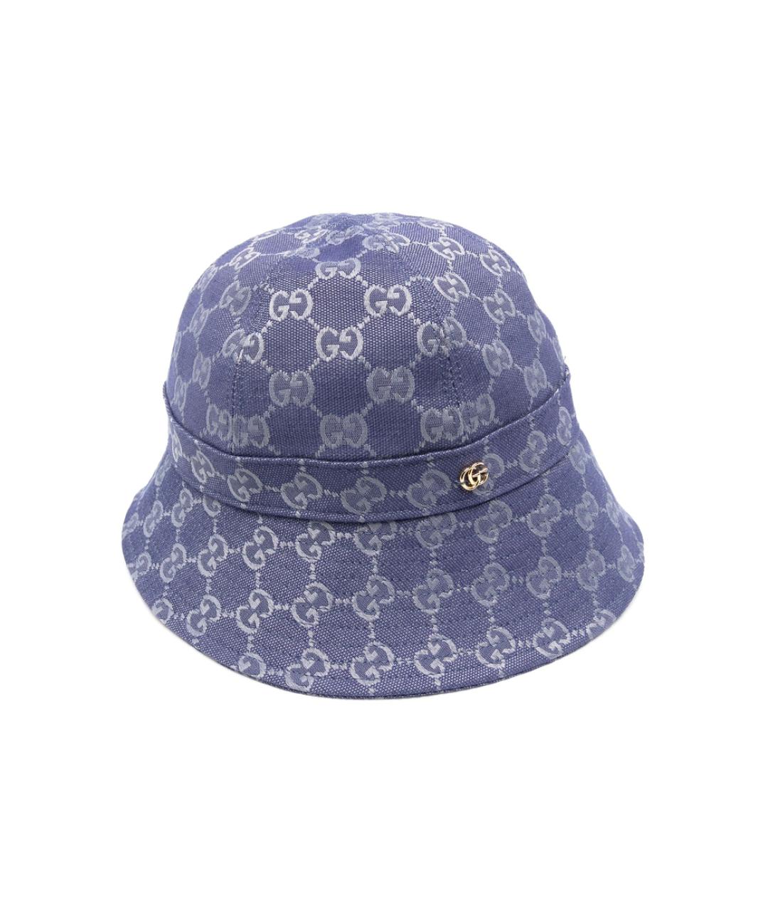 GUCCI Синяя хлопковая шляпа, фото 1