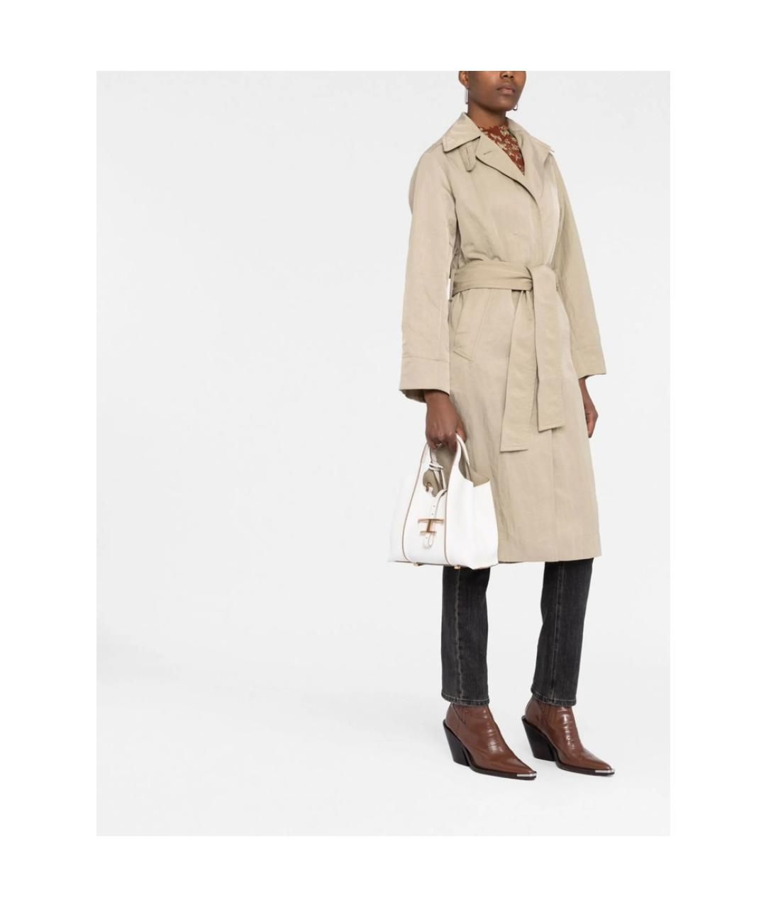 TOD'S Белая кожаная сумка тоут, фото 5